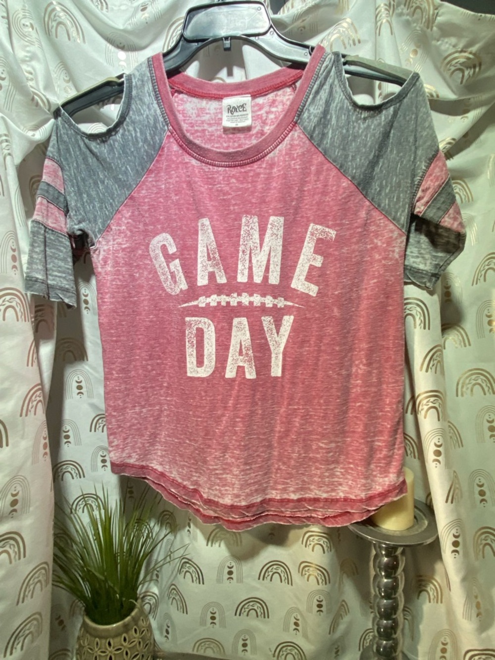 Force Apparel Pink 'Game Day' Cold-Shoulder Tee
